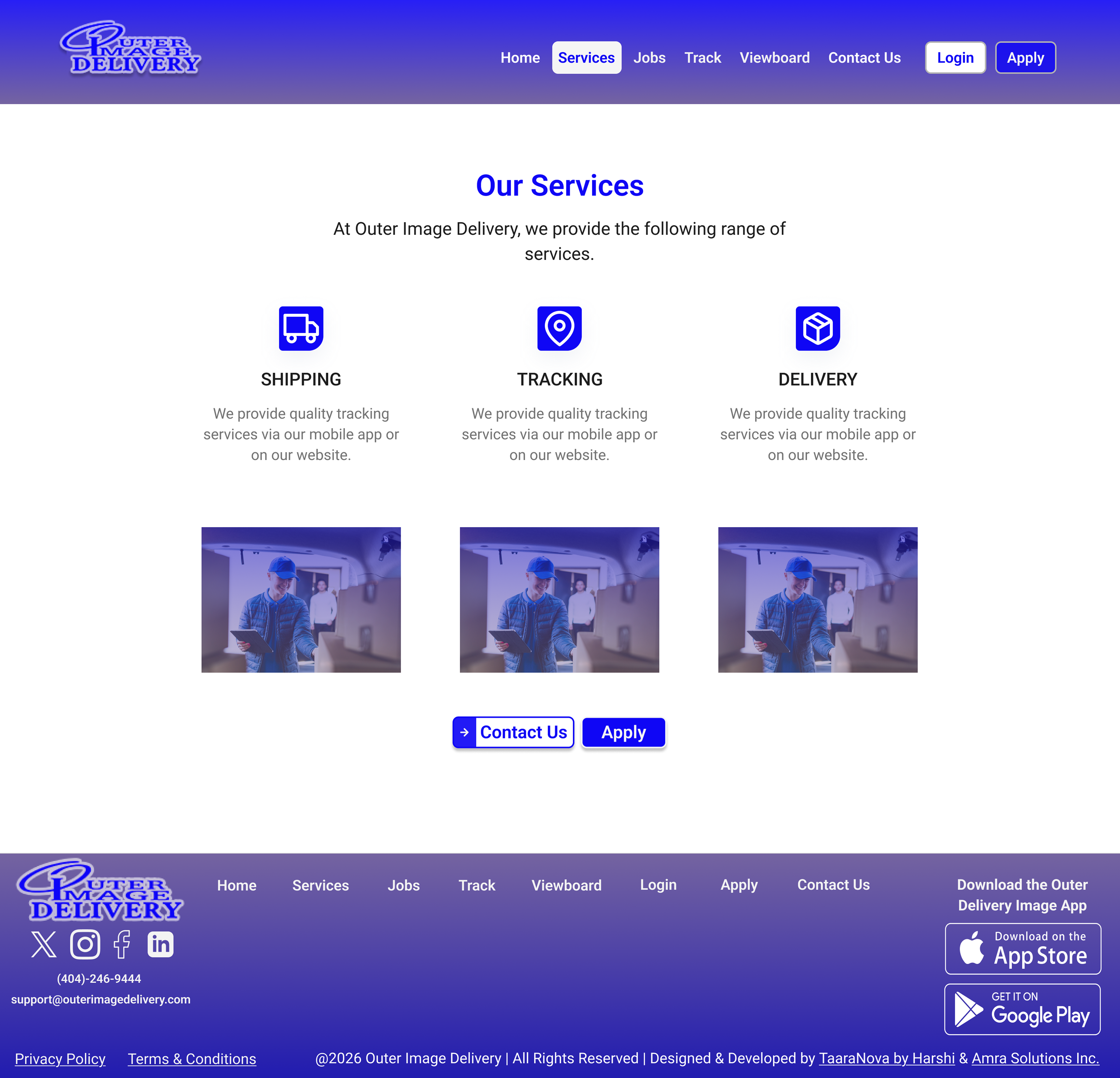 Redesigned Services Page Screenshot
